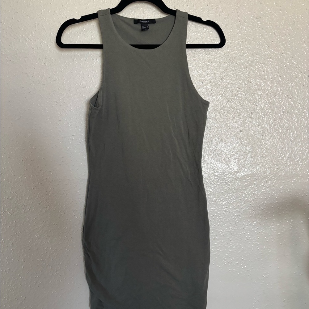 Sleeveless Olive Green Dress